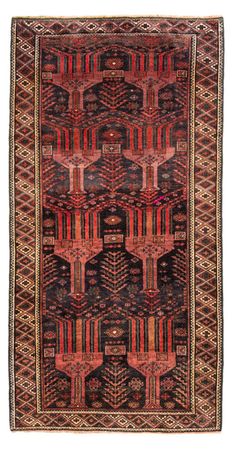 Runner Belutsch Rug - 228 x 114 cm - light red