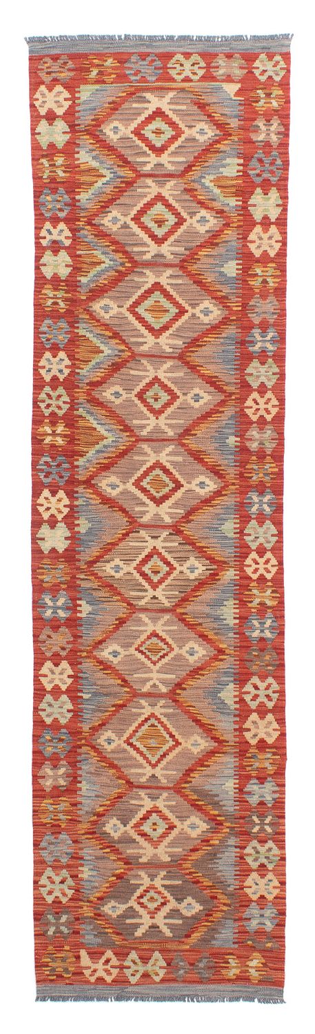 Runner Kelim Rug - Splash - 298 x 77 cm - red