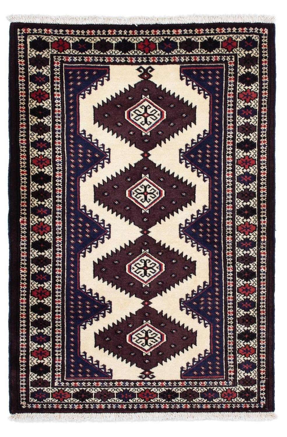 Turkaman Rug - 139 x 87 cm - multicolored