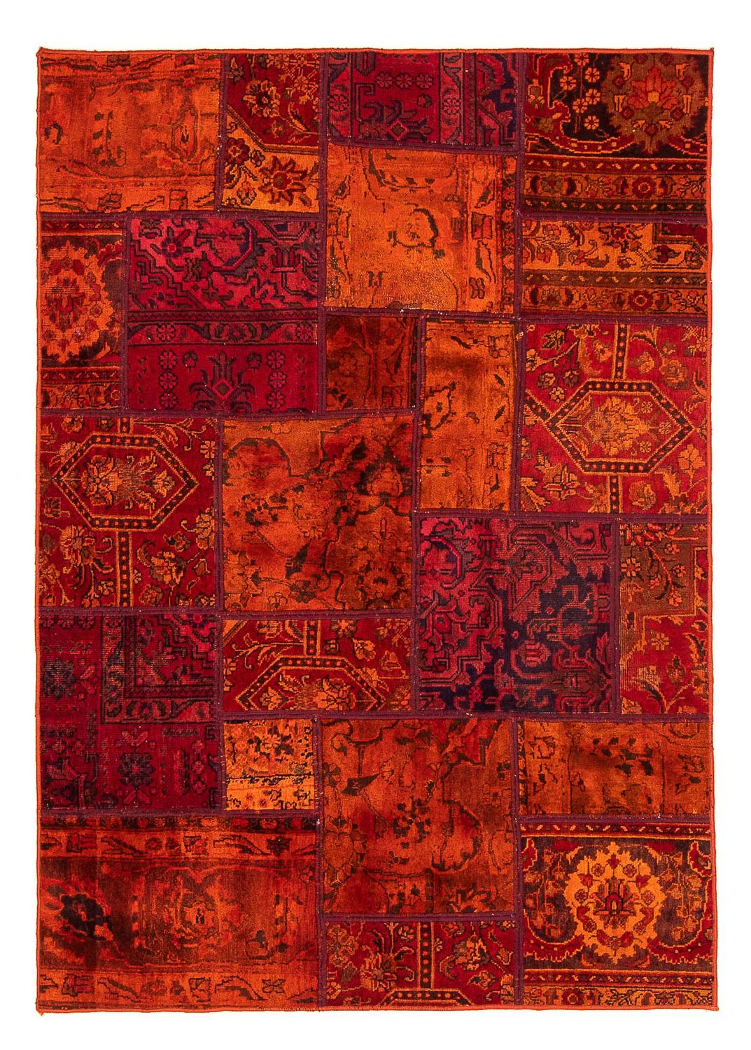 Patchwork Rug - 194 x 140 cm - multicolored