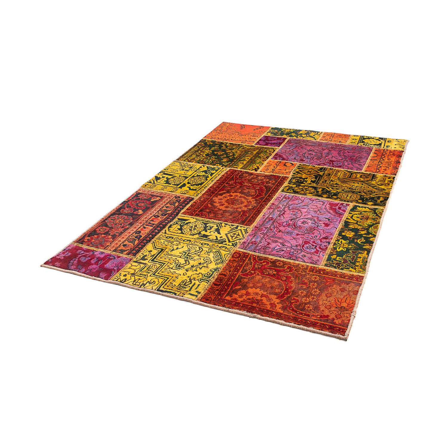 Patchwork Rug - 198 x 137 cm - multicolored