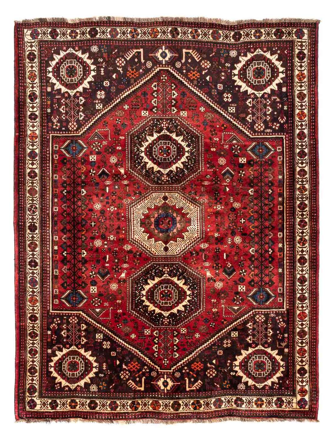 Perser Rug - Nomadic - 244 x 183 cm - dark red