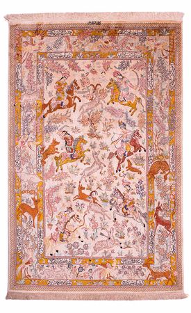 Silk Rug - Ghom Silk - Premium - 195 x 125 cm - rose