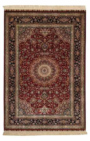 Silk Rug - Chinese Silk - 183 x 122 cm - dark red