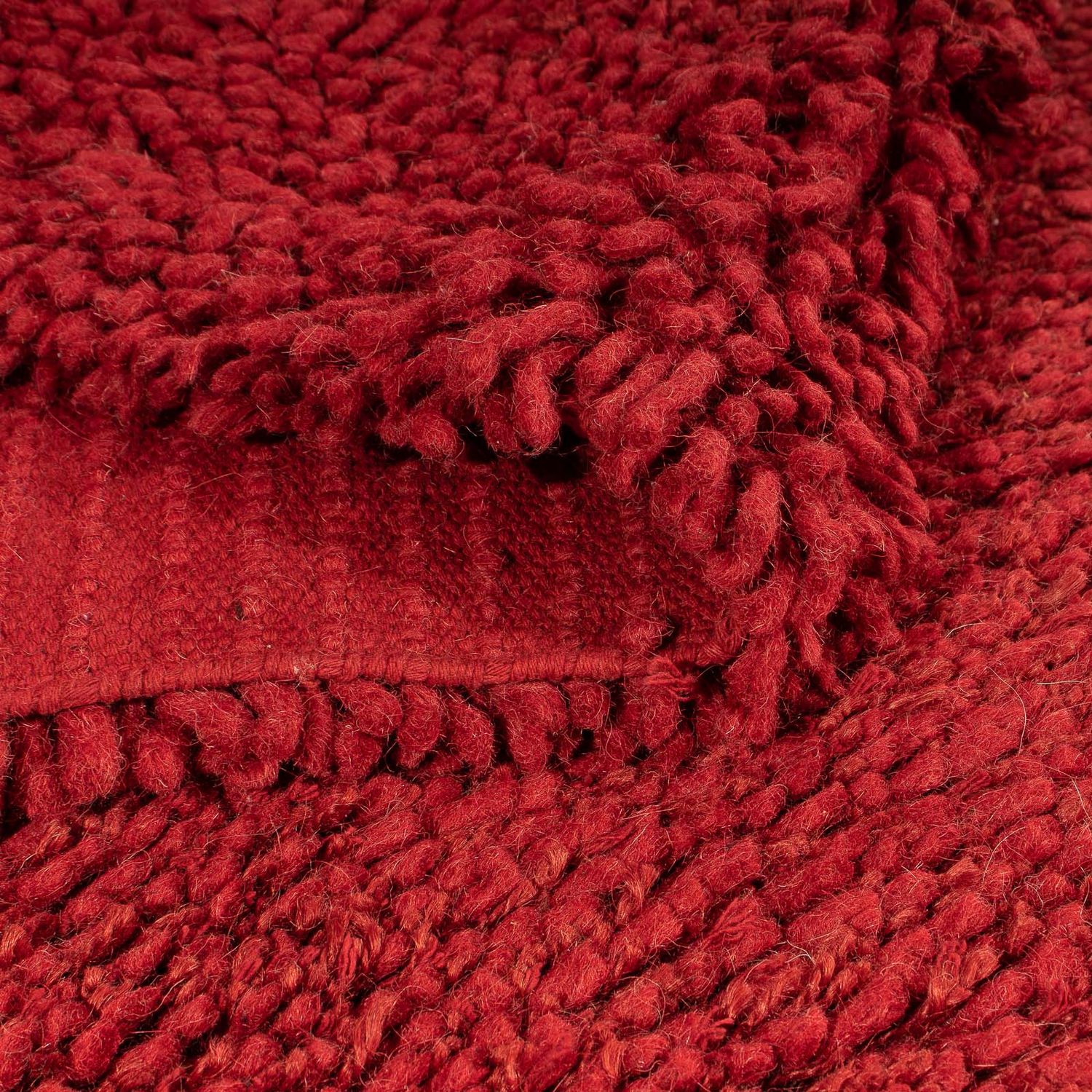 High-Pile Rug - 217 x 154 cm - dark red