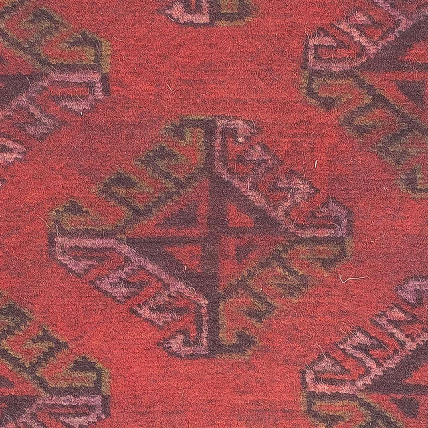 Turkaman Rug - 84 x 66 cm - dark red
