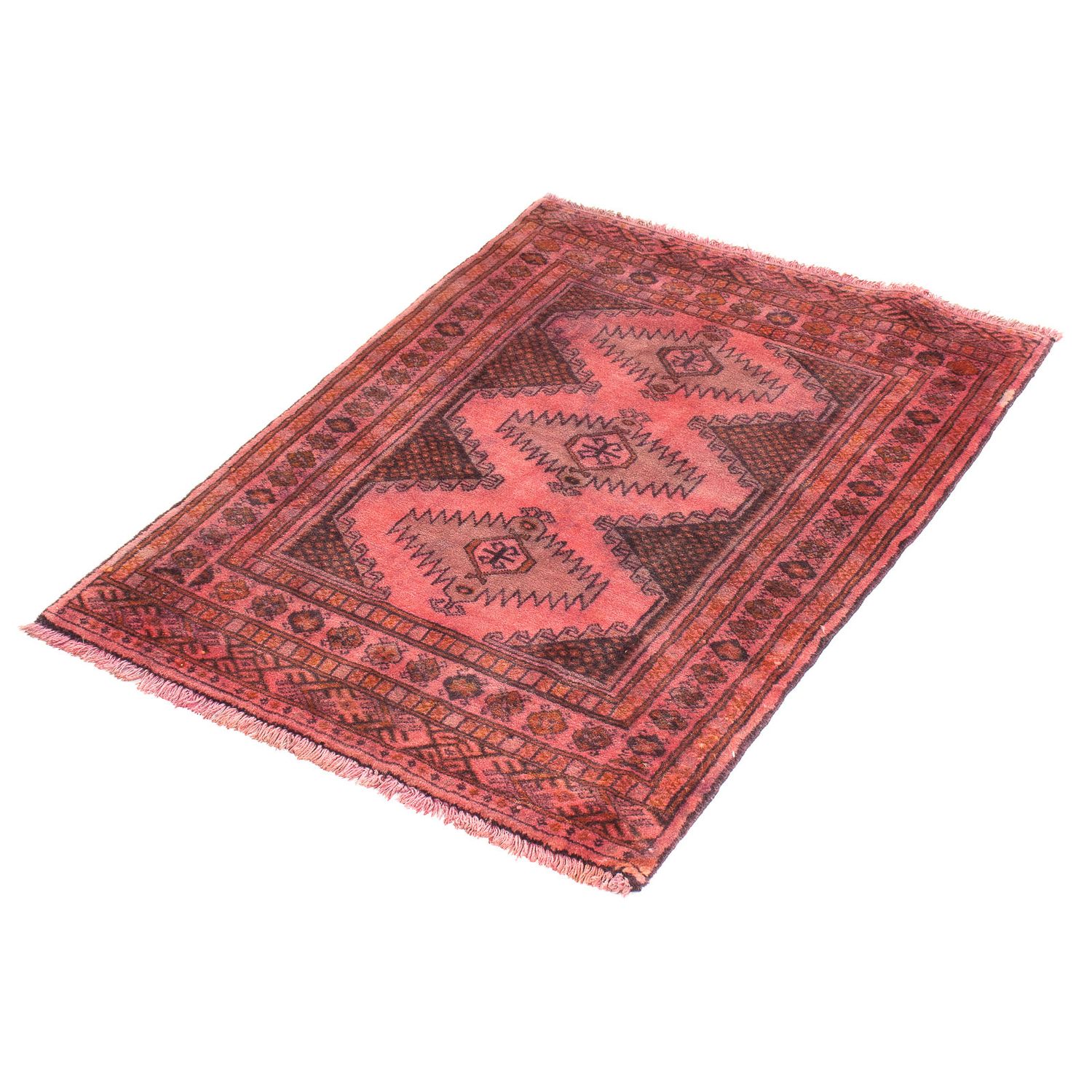 Turkaman Rug - 86 x 63 cm - light red