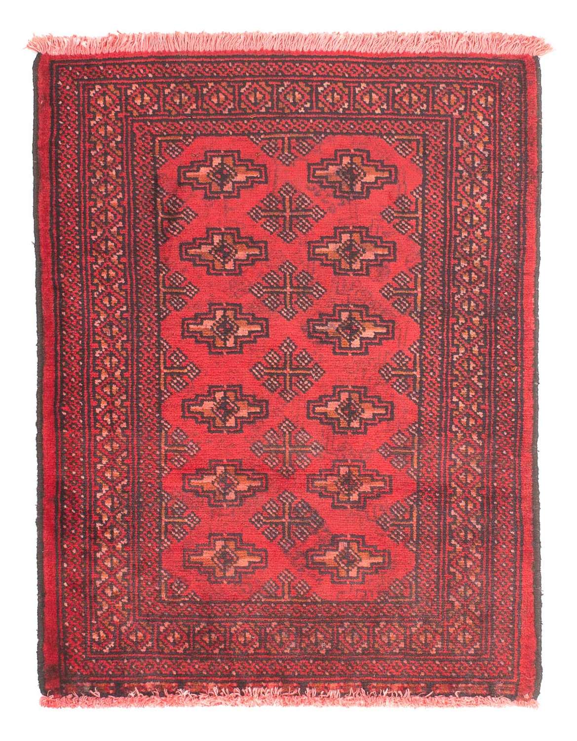 Turkaman Rug - 83 x 62 cm - dark red