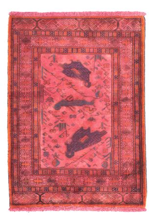 Turkaman Rug - 86 x 63 cm - light red