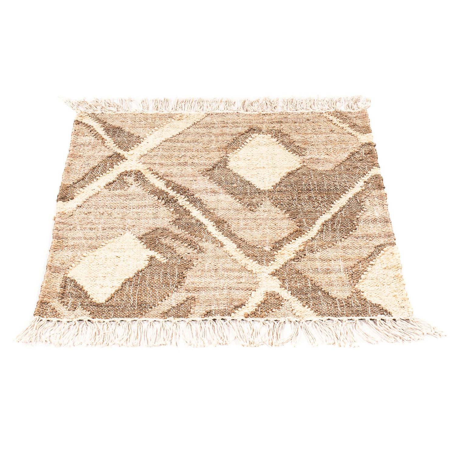 Kelim Rug - Trendy square  - 63 x 62 cm - light brown