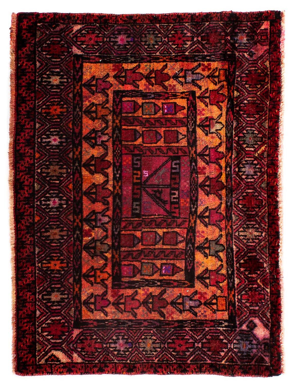 Perser Rug - Nomadic - 90 x 72 cm - dark red