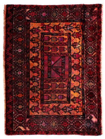 Perser Rug - Nomadic - 90 x 72 cm - dark red