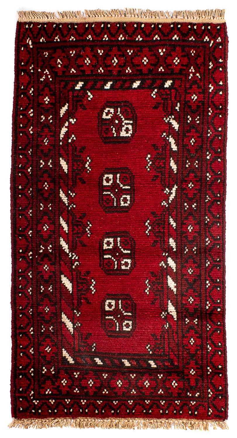 Afghan Rug - Filpa - 90 x 60 cm - dark red