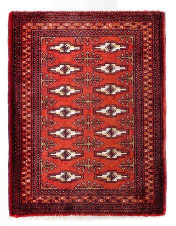 Turkaman Rug - 88 x 67 cm - dark red