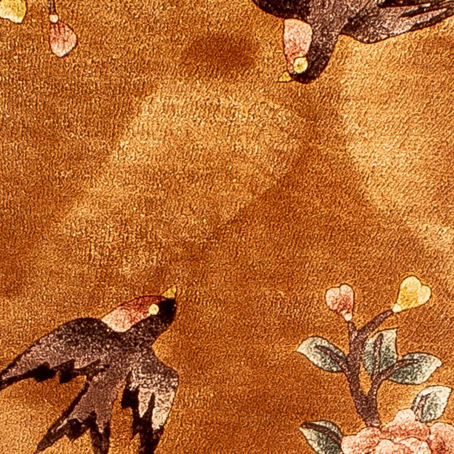 Silk Rug - Chinese Silk - 54 x 32 cm - brown