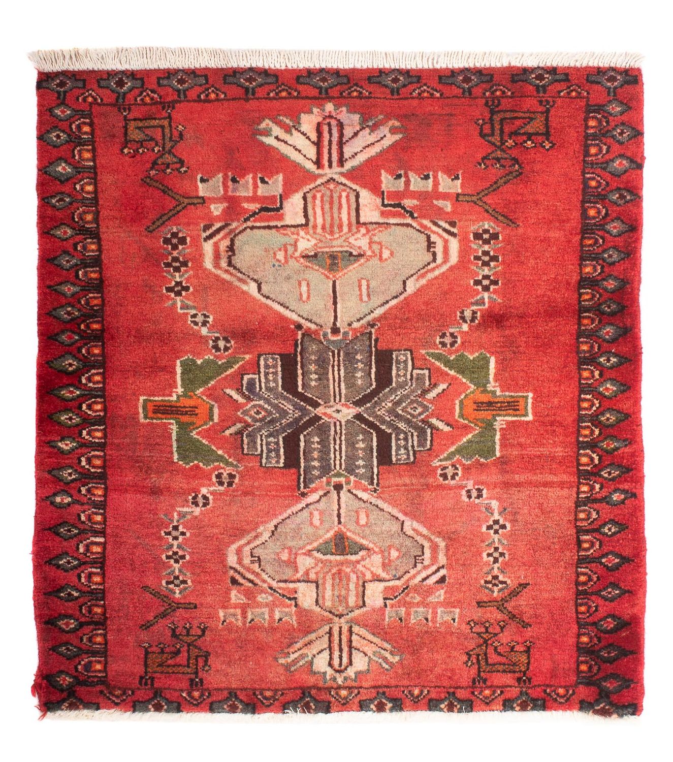 Perser Rug - Nomadic square  - 98 x 95 cm - dark red