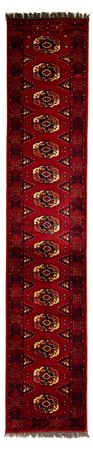 Runner Afghan Rug - 356 x 82 cm - dark red