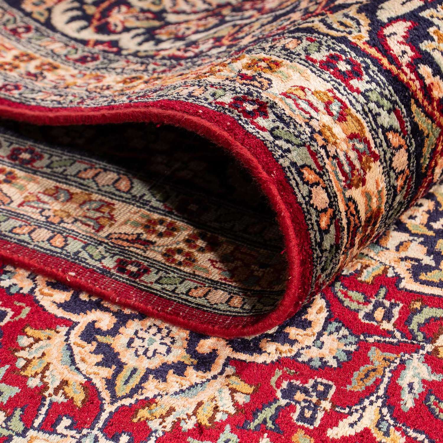 Silk Rug - Kashmir Silk - 306 x 208 cm - dark red