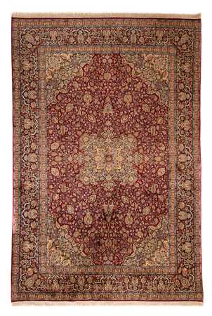 Silk Rug - Kashmir Silk - 306 x 208 cm - dark red