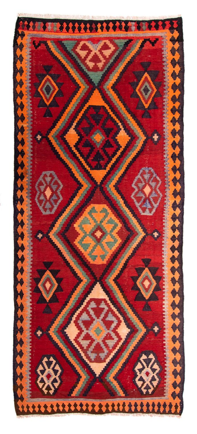 Runner Kelim Rug - Old - 350 x 135 cm - multicolored