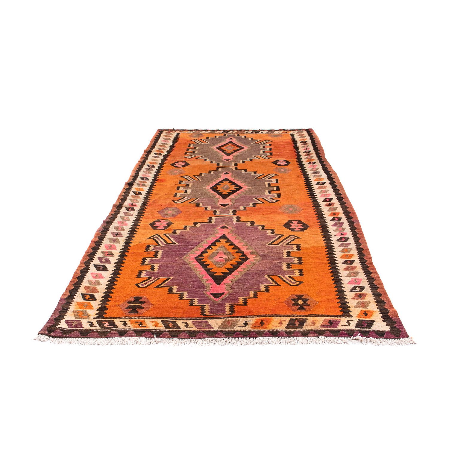 Runner Kelim Rug - Old - 265 x 135 cm - multicolored