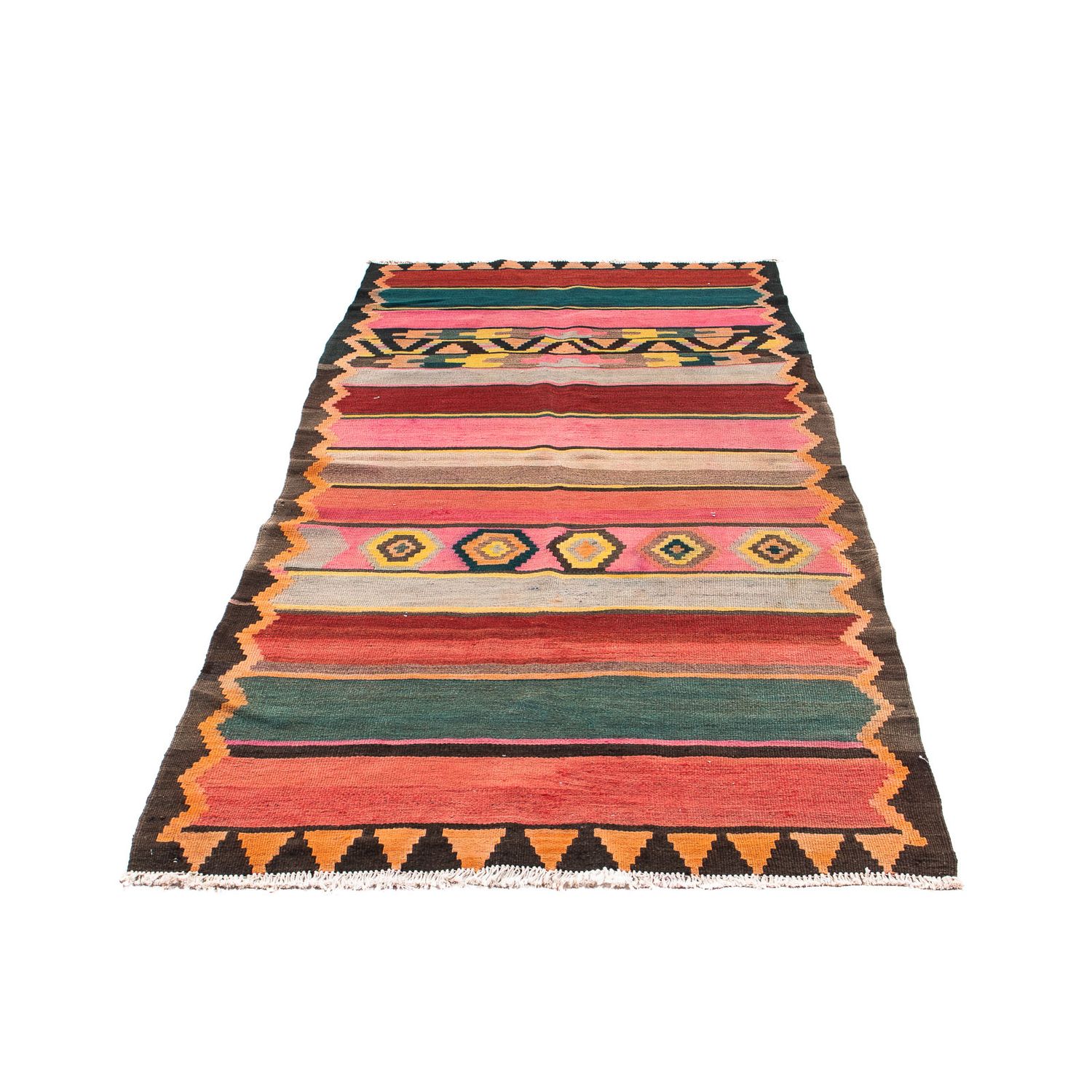 Runner Kelim Rug - Old - 250 x 120 cm - multicolored