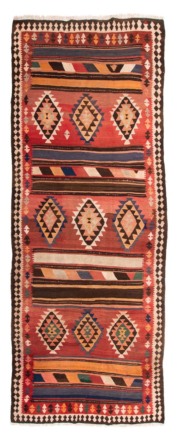 Runner Kelim Rug - Old - 390 x 170 cm - multicolored