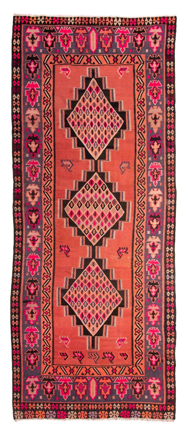 Runner Kelim Rug - Old - 380 x 160 cm - multicolored