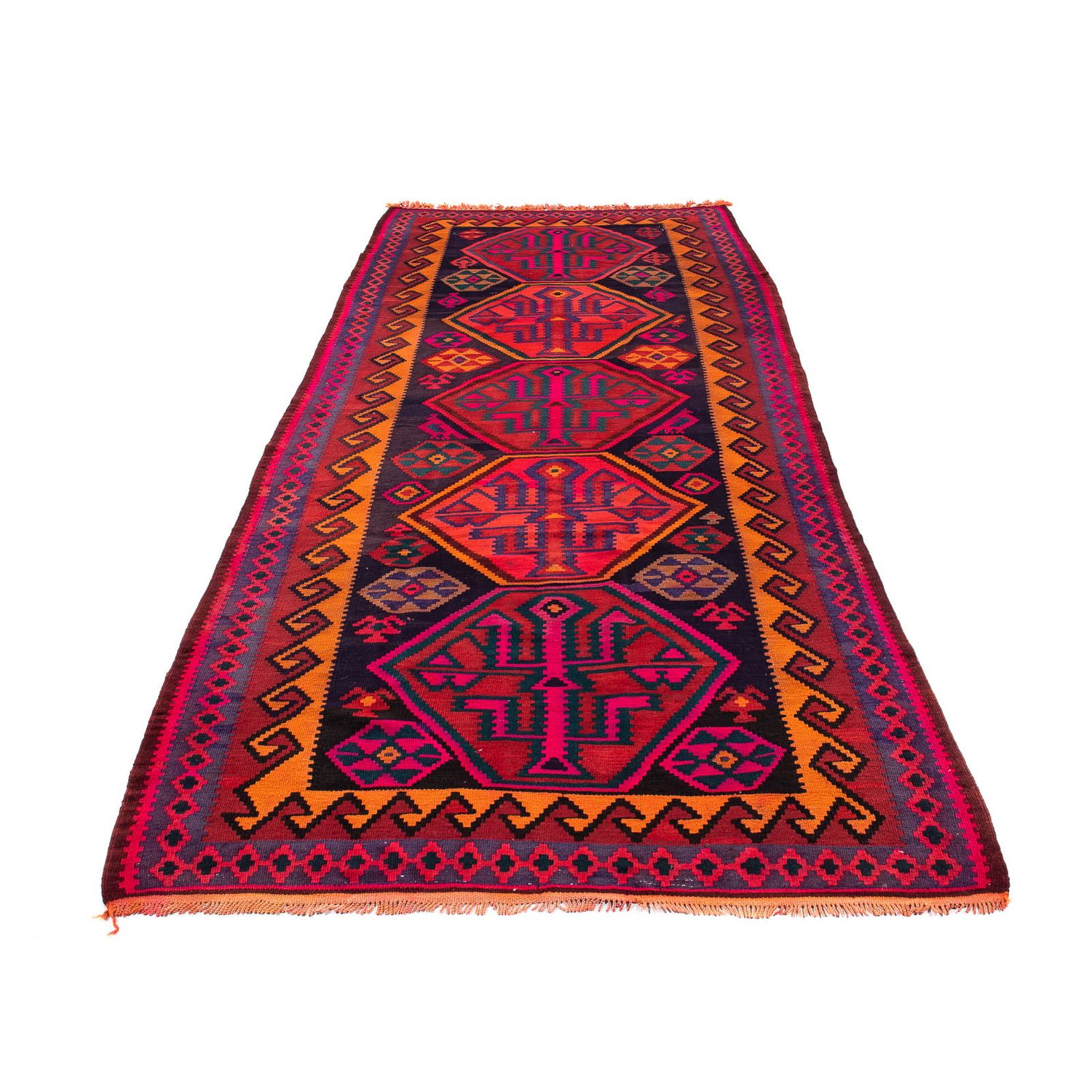 Runner Kelim Rug - Old - 345 x 150 cm - multicolored