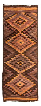 Runner Kelim Rug - Old - 380 x 145 cm - multicolored