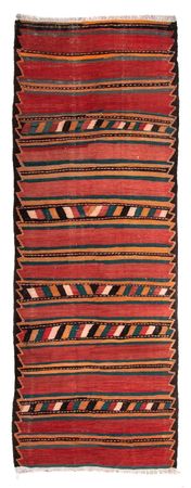 Runner Kelim Rug - Old - 375 x 145 cm - multicolored