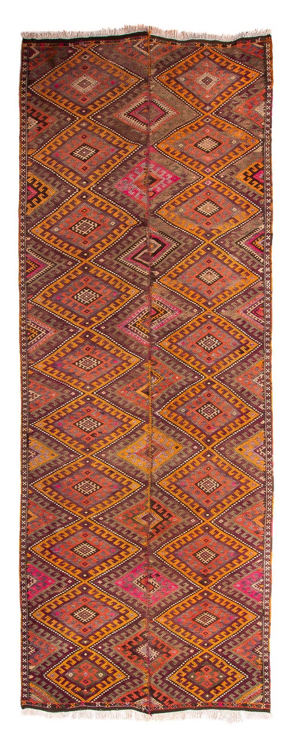 Runner Kelim Rug - Old - 370 x 140 cm - multicolored