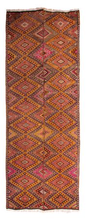 Runner Kelim Rug - Old - 370 x 140 cm - multicolored