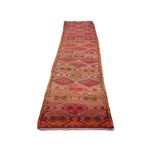 Runner Kelim Rug - Old - 400 x 75 cm - multicolored