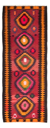 Runner Kelim Rug - Old - 350 x 130 cm - multicolored