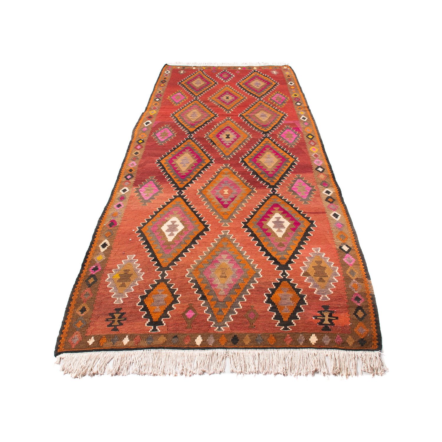 Runner Kelim Rug - Old - 330 x 130 cm - multicolored