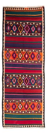 Runner Kelim Rug - Old - 370 x 145 cm - multicolored