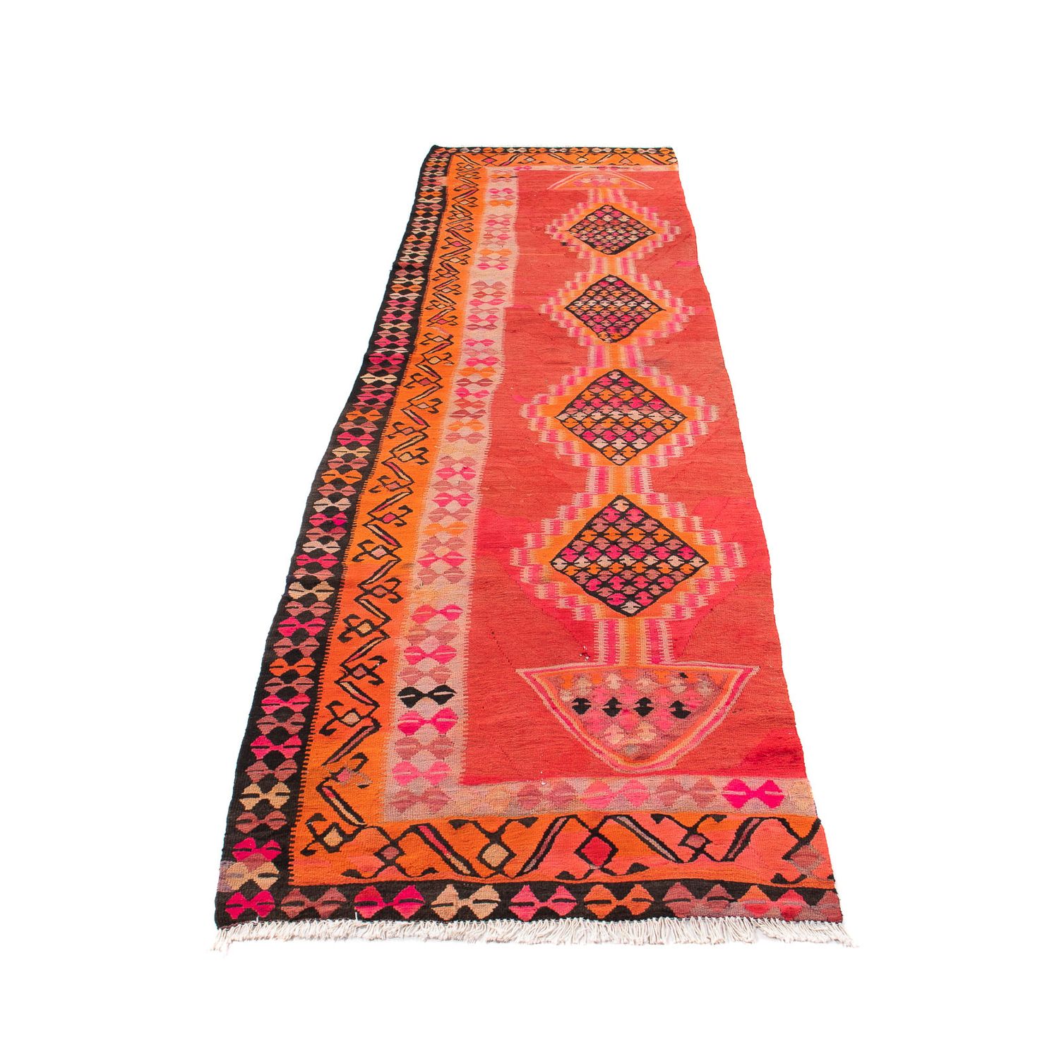 Runner Kelim Rug - Old - 355 x 90 cm - multicolored