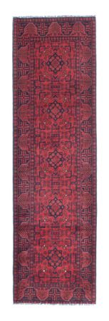 Runner Afghan Rug - Kunduz - 287 x 84 cm - dark red