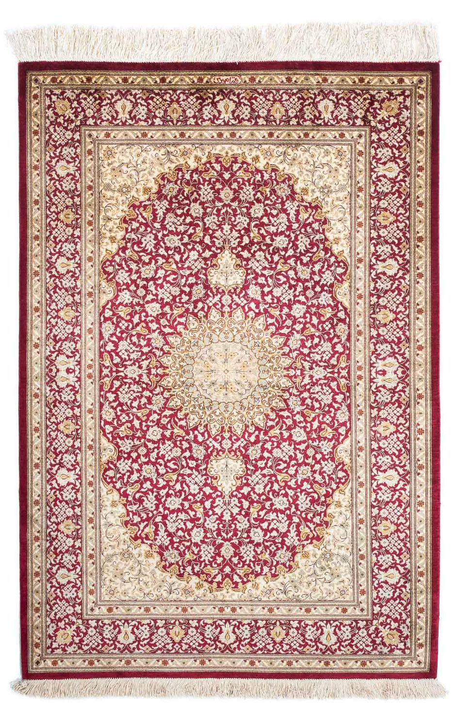 Oriental Rug - Hereke - 122 x 76 cm - dark red