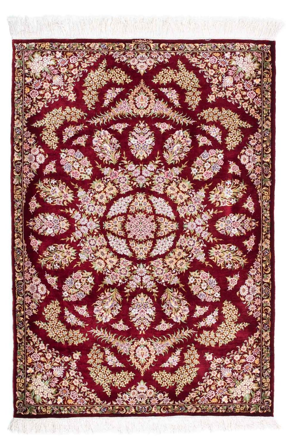 Perser Rug - Ghom - 122 x 85 cm - dark red