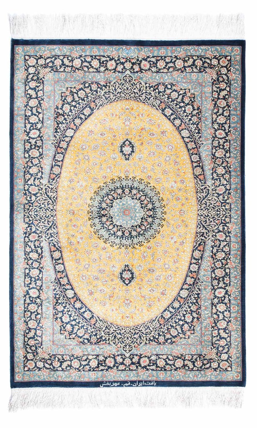 Perser Rug - Ghom - 118 x 78 cm - light blue