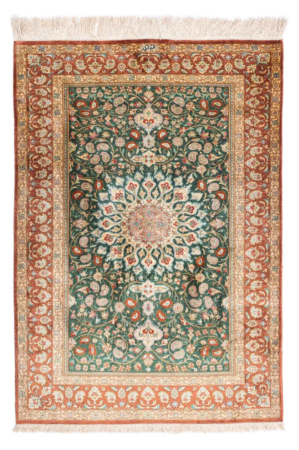 Perser Rug - Ghom - 115 x 80 cm - green