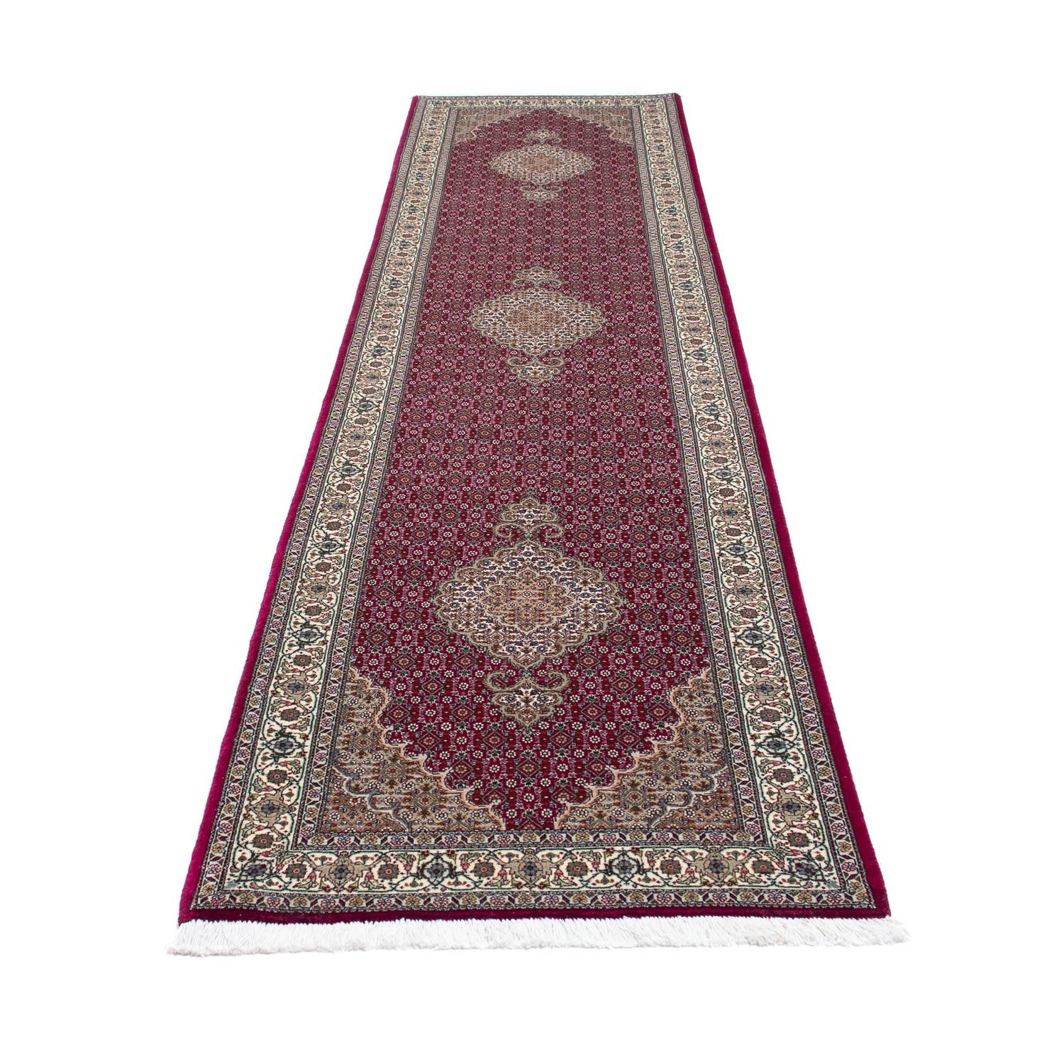 Runner Perser Rug - Tabriz - 343 x 81 cm - dark red