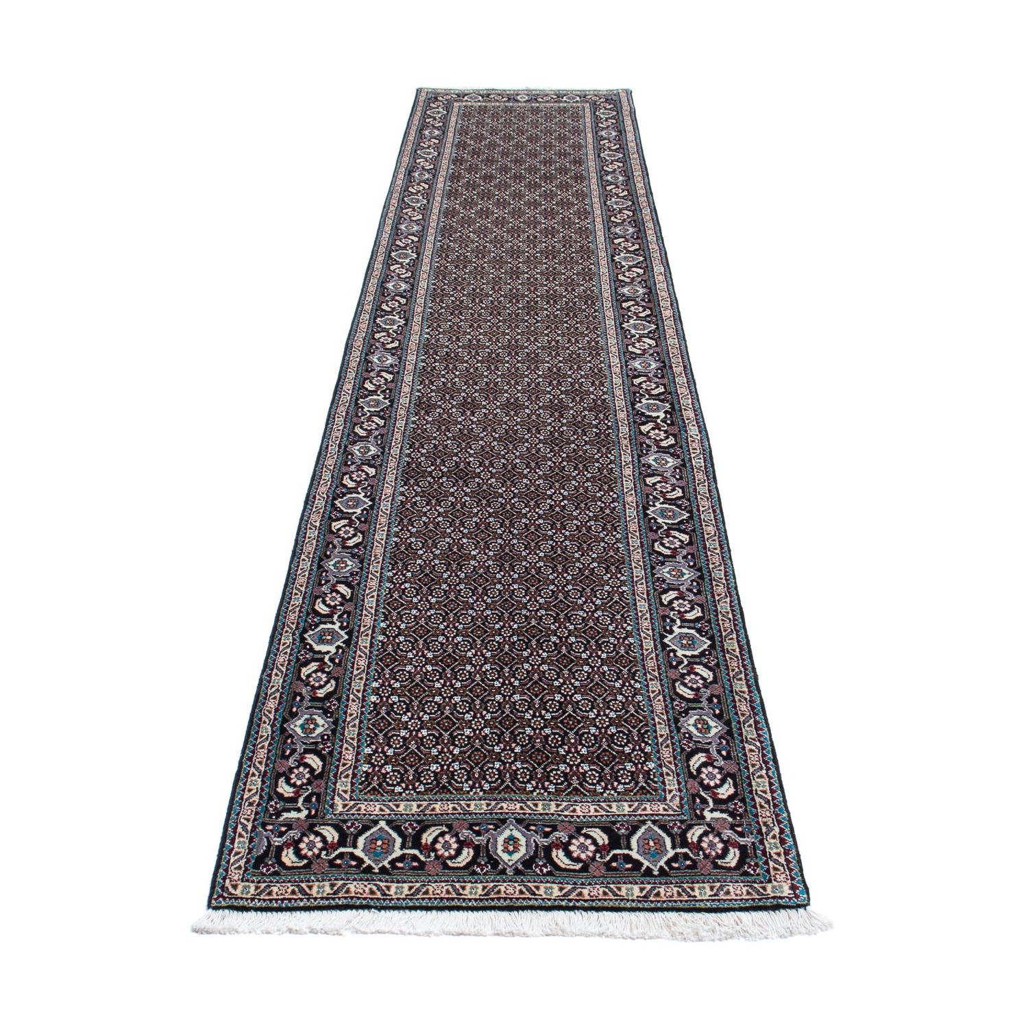 Runner Perser Rug - Tabriz - 390 x 75 cm - grey