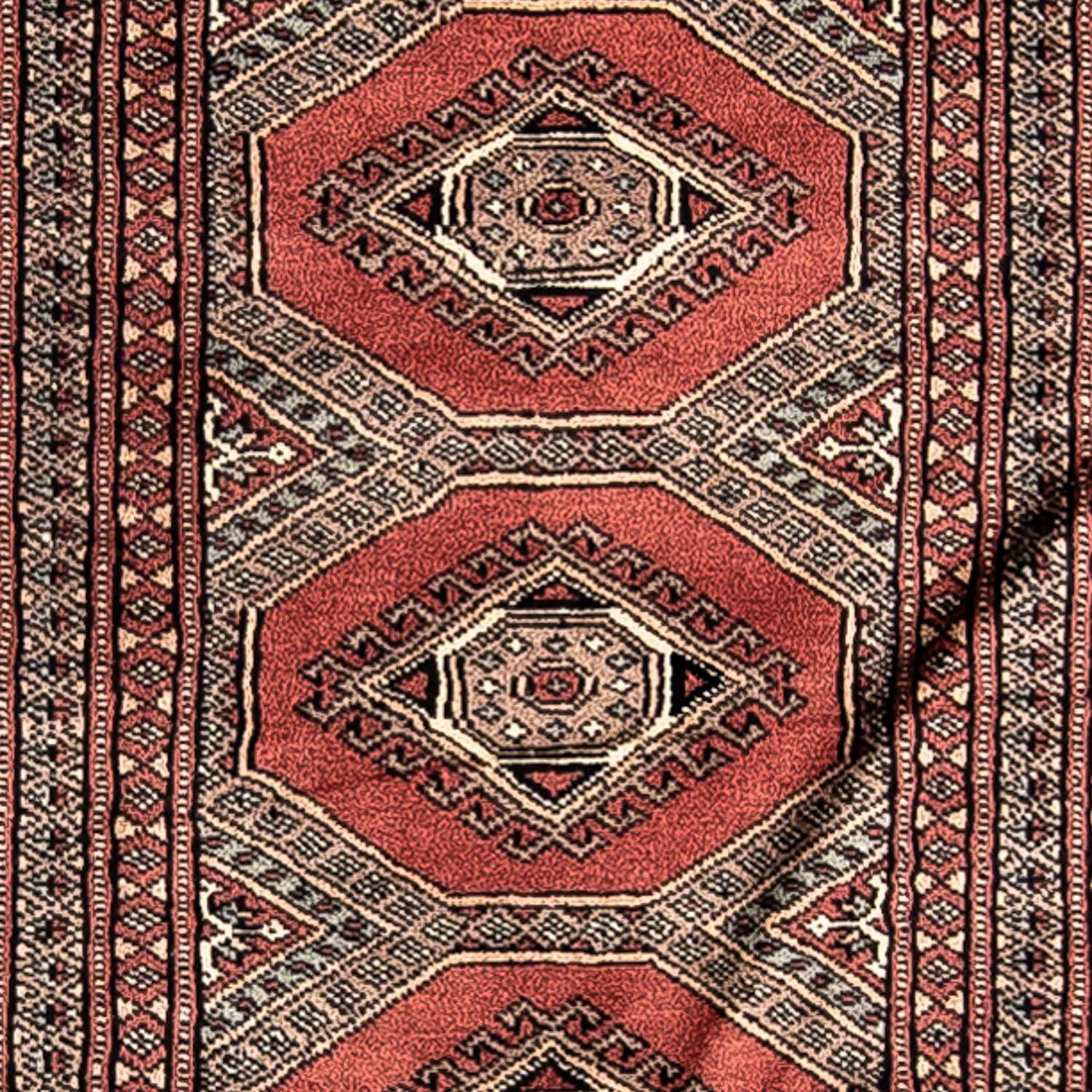Runner Afghan Rug - Bukhara - 396 x 64 cm - dark red