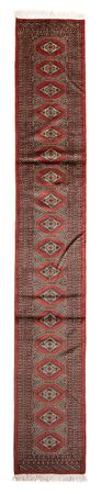 Runner Afghan Rug - Bukhara - 396 x 64 cm - dark red