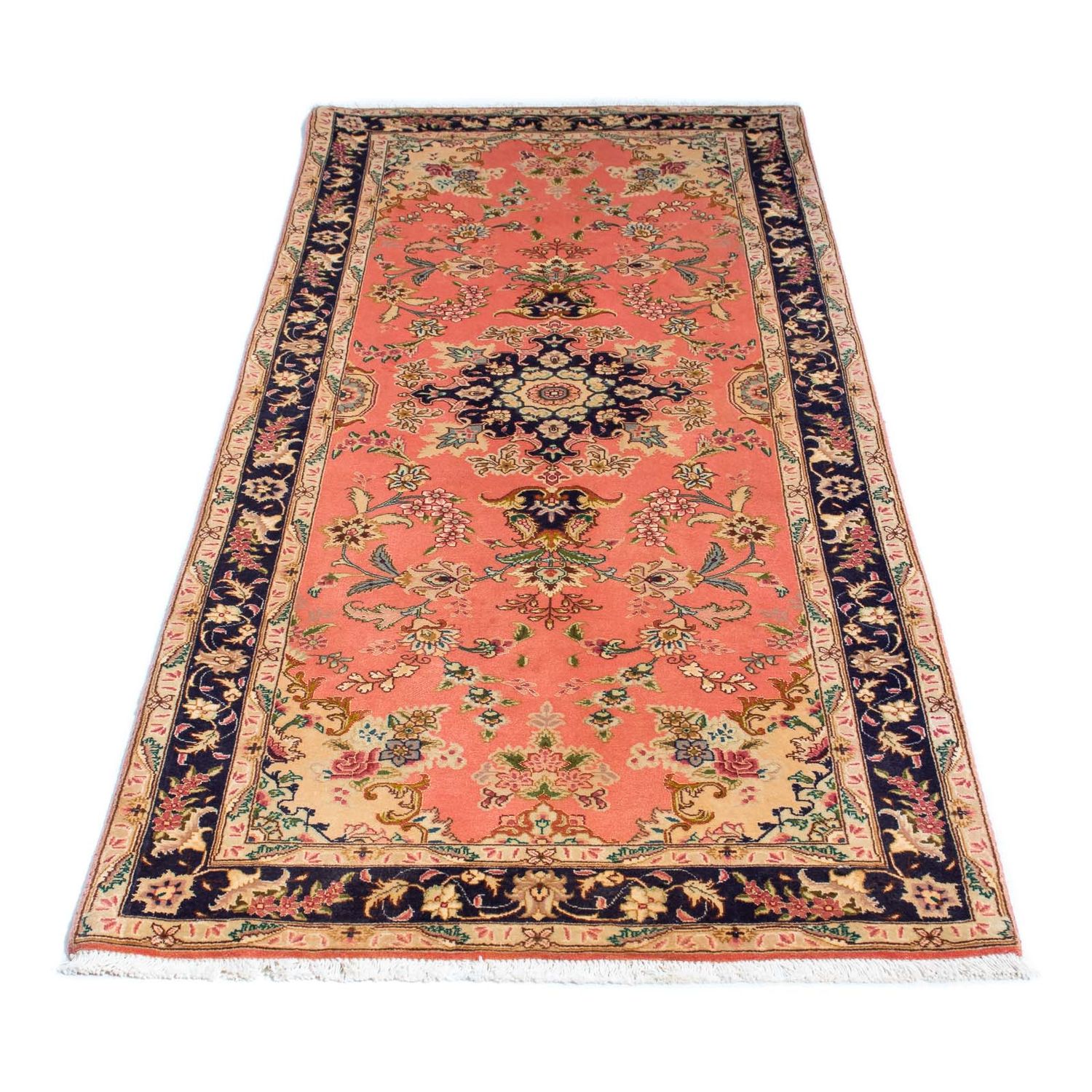 Runner Perser Rug - Tabriz - Royal - 198 x 80 cm - light red