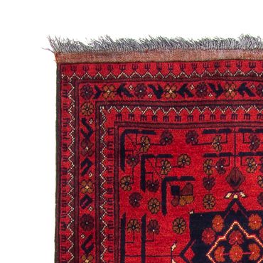 Runner Afghan Rug - Kunduz - 298 x 79 cm - dark red