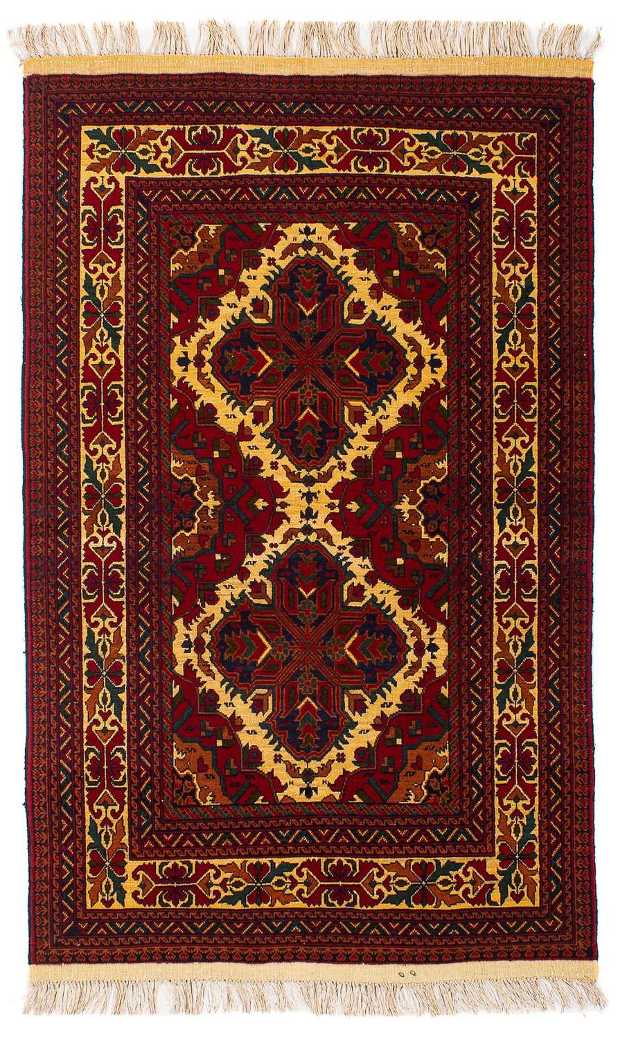 Afghan Rug - 145 x 93 cm - dark red